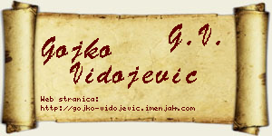 Gojko Vidojević vizit kartica